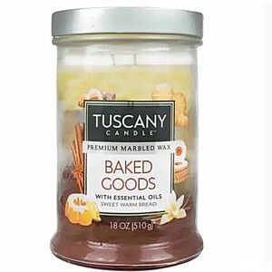 NWT, Tuscany Candle, ‘Sweet Warm Bread’ 2 Wick Candle, Cream and Brown, 18oz